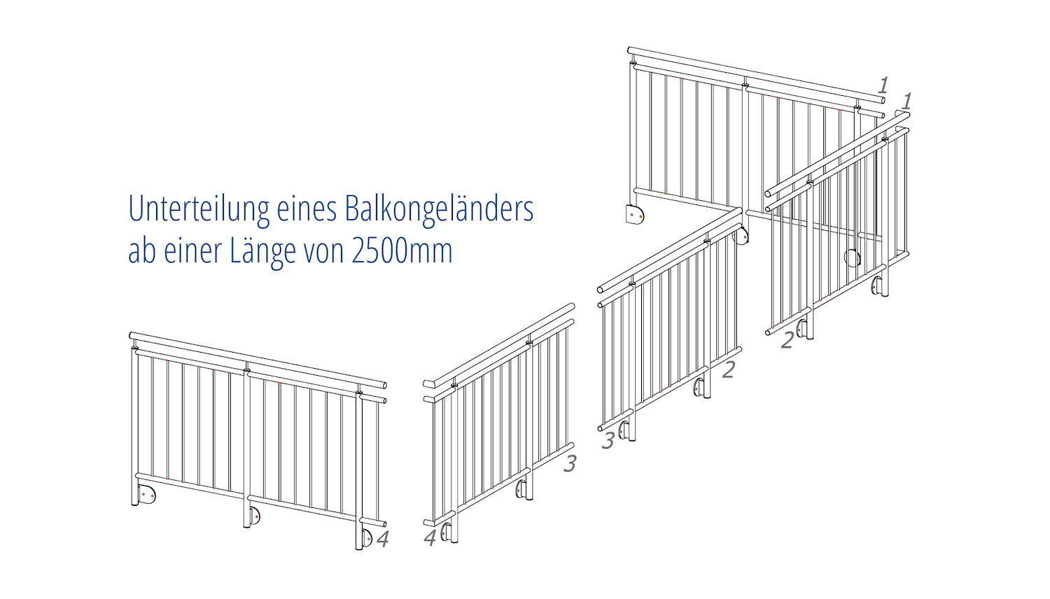 Balustrade de balcon en acier inoxydable boules décalées 