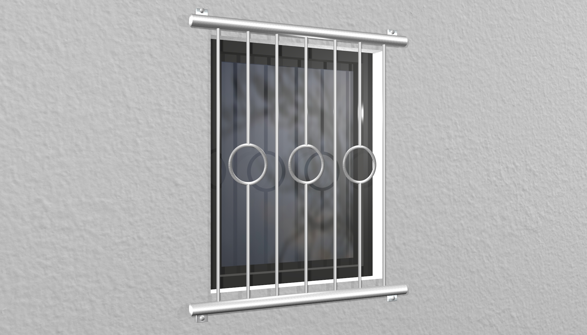 Grille de défense pour fenêtres en acier inoxydable cercle barre 2