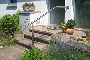 Treppenhandlauf Edelstahl - Modell Stift Wand-Treppe