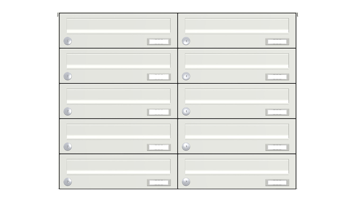 Briefkastenanlage | Aufputz | 10-fach | Waagerecht | Farbe