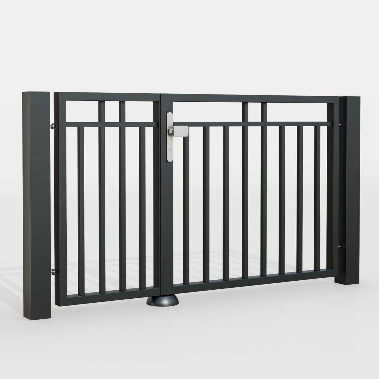 Brise-vue à 2 battants en aluminium pour portillon de jardin lamelles, GE