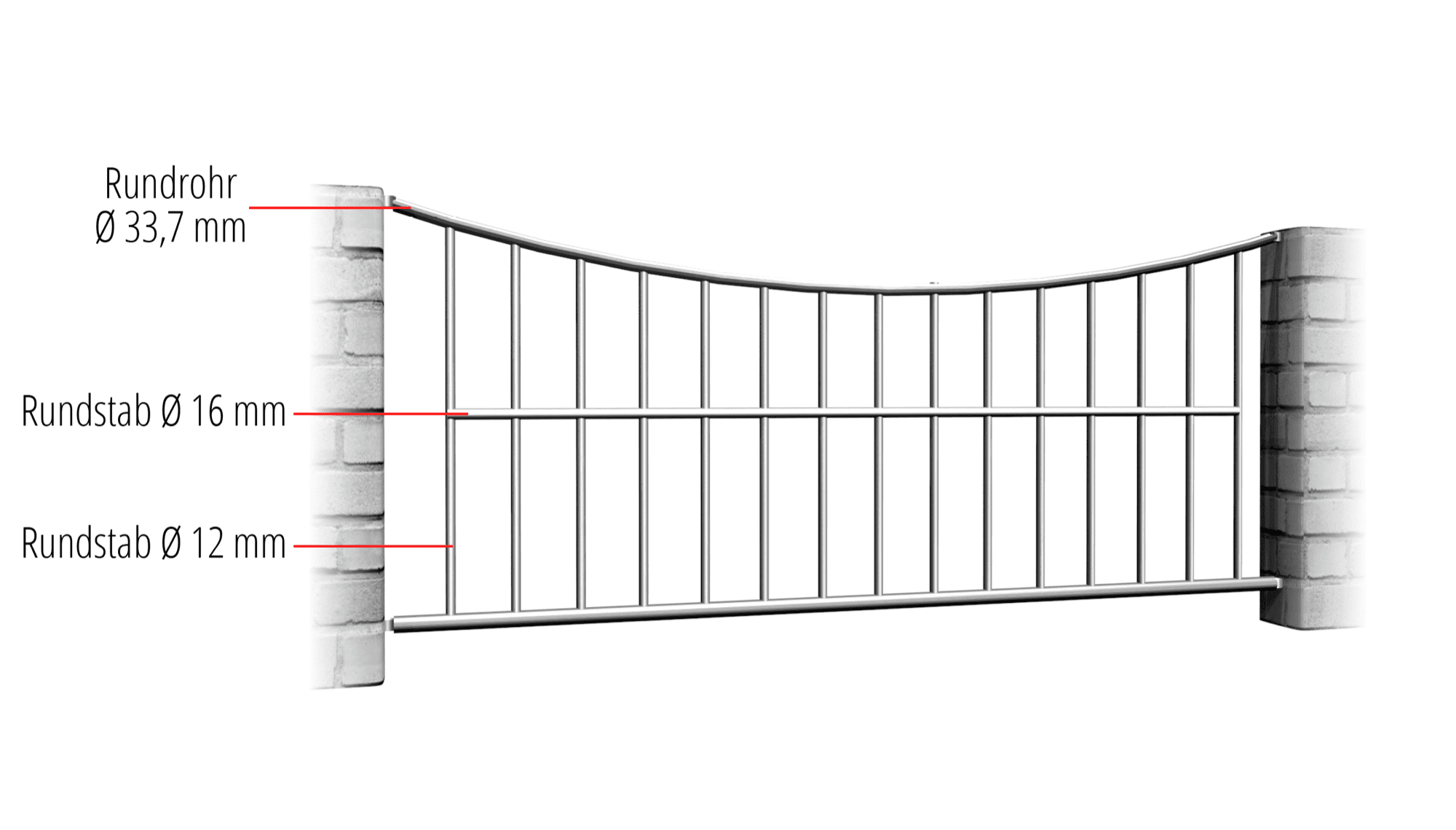 Barre verticale en acier inoxydable pour clôture de jardin, UB