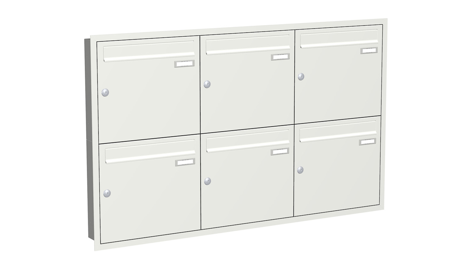 Briefkastenanlage | Unterputz | 6-fach | Senkrecht | Farbe