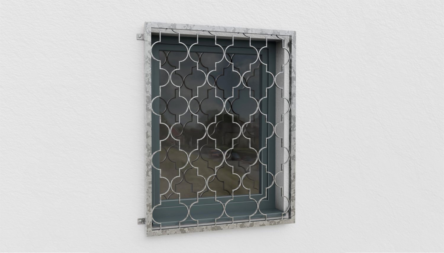 Grille de défense pour fenêtres en acier galvanisé losanges Classic