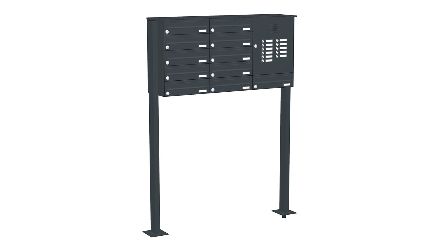 Briefkastenanlage | Freistehend | 11-fach | Waagerecht | Audio | Video | Farbe