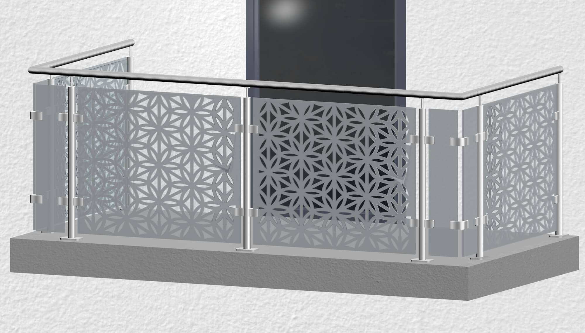 Balustrade de balcon en acier inoxydable design verre BT MO