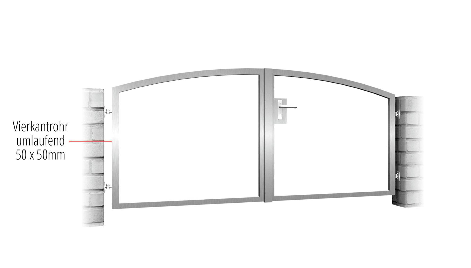 Portail de jardin en acier inoxydable à 2 battants, remplissage propre, OB