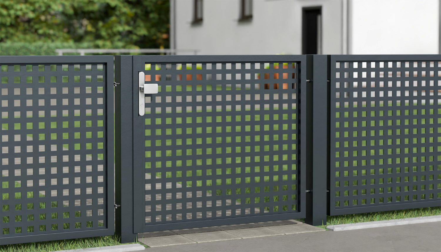 Portillon de jardin en aluminium à 1 battant découpé au laser QL 