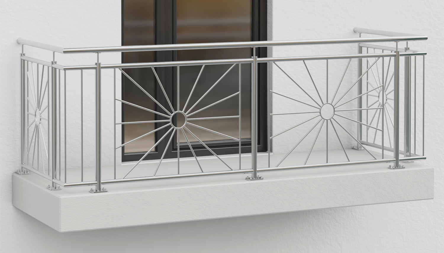 Balustrade de balcon en acier inoxydable Cercle solaire 