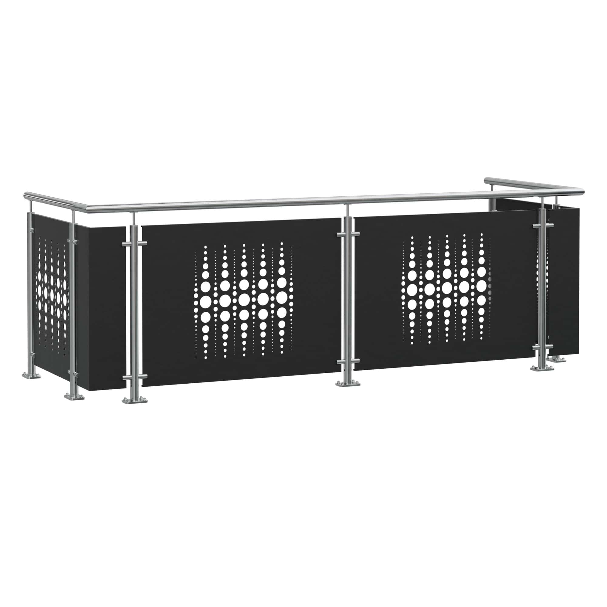 Balustrade de balcon en acier inoxydable plaque design PE
