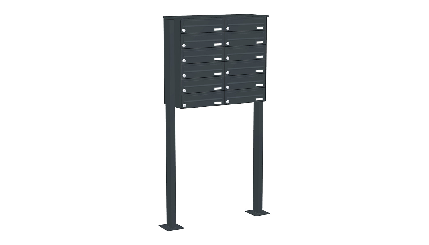 Briefkastenanlage | Freistehend | 12-fach | Waagerecht | Farbe