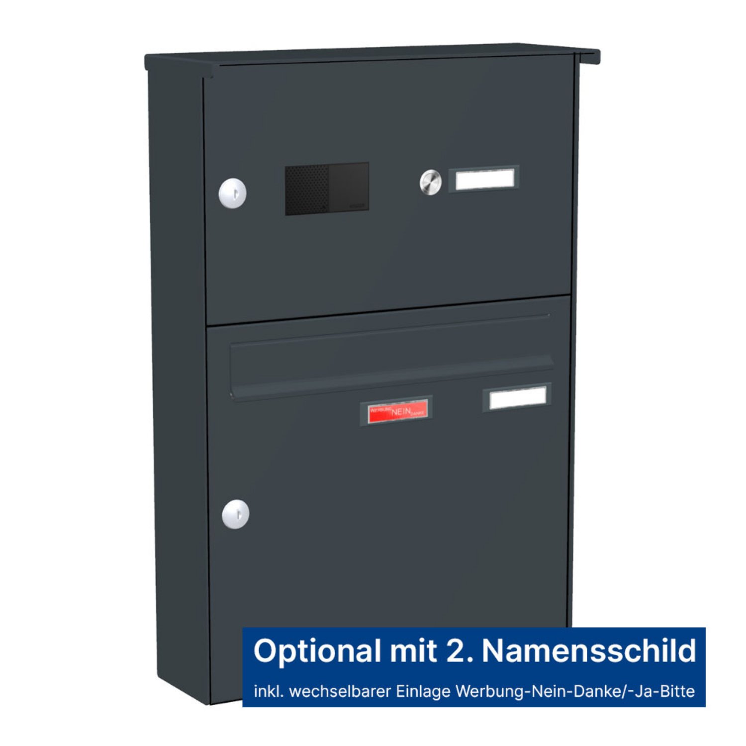 Briefkastenanlage | Aufputz | 1-fach | Senkrecht | Audio | Video | Farbe