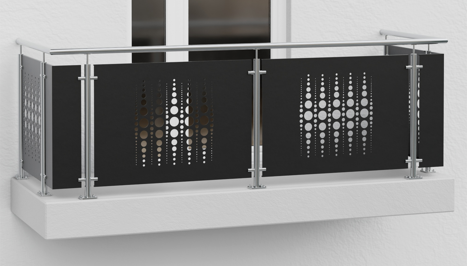 Balustrade de balcon en acier inoxydable plaque design PE