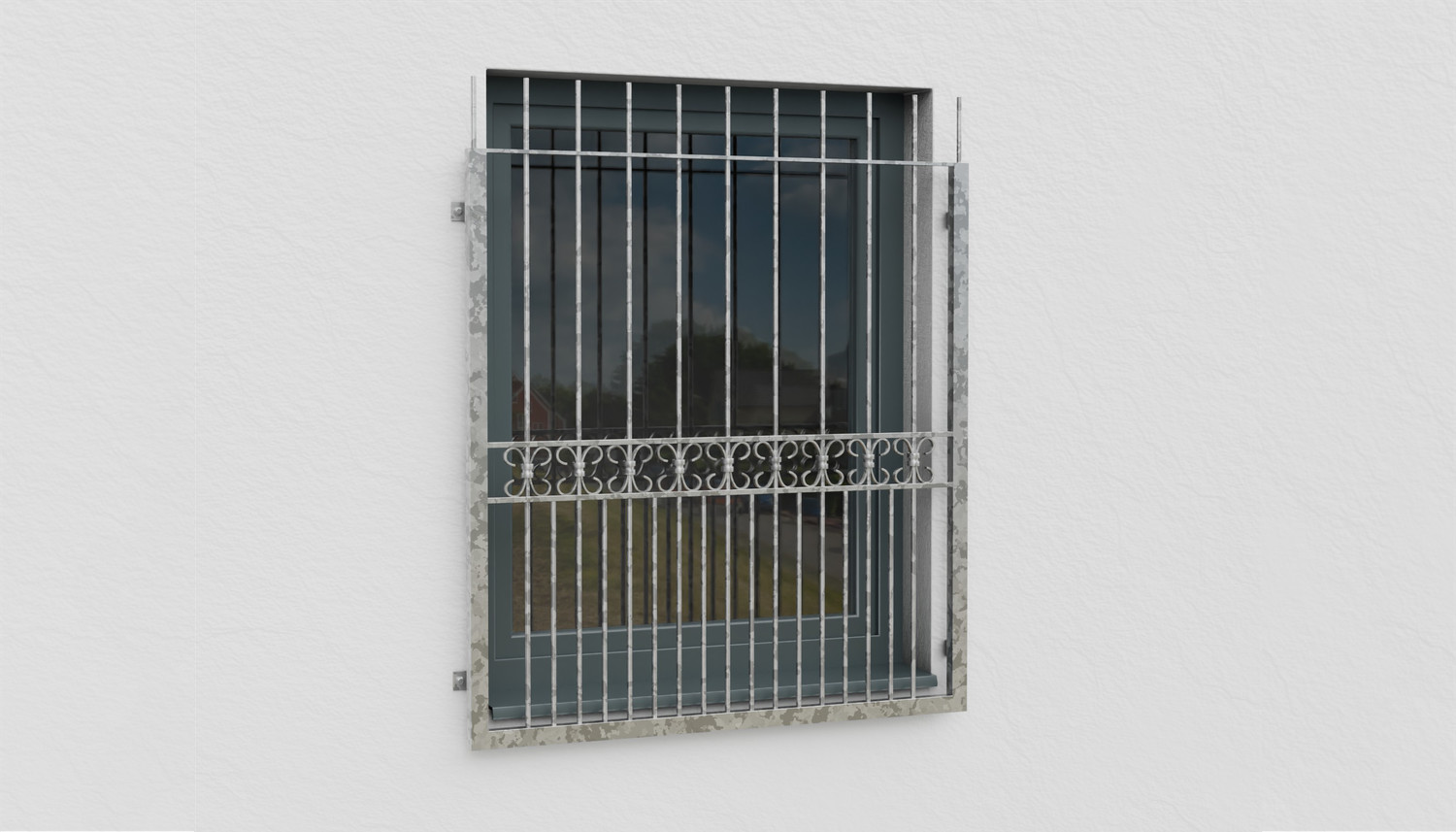 Grille de défense pour fenêtres en acier galvanisé Bordeaux