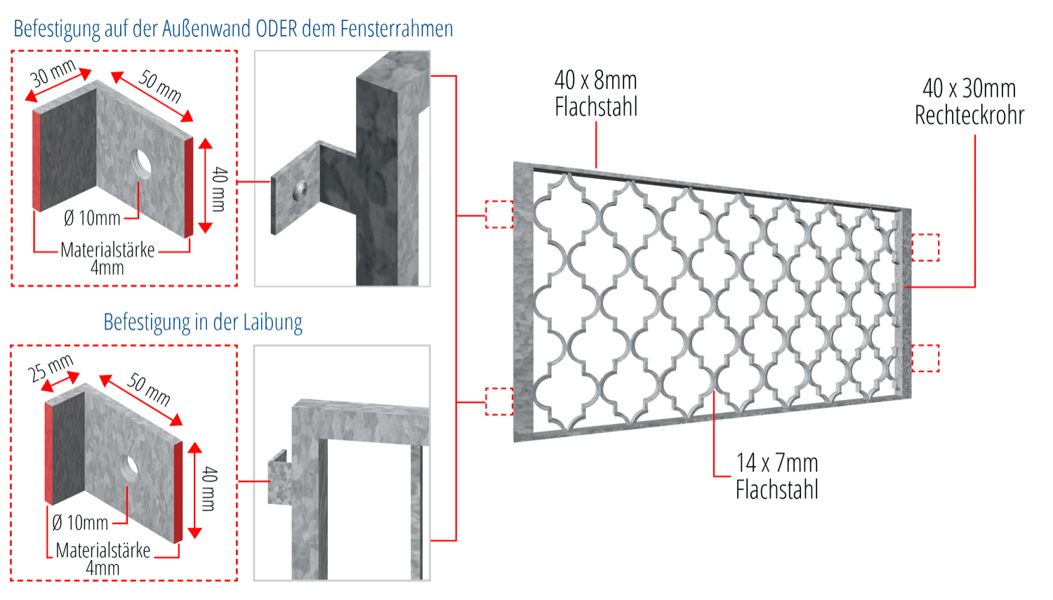 Grille de défense pour fenêtres pour la cave en acier galvanisé losanges Classic