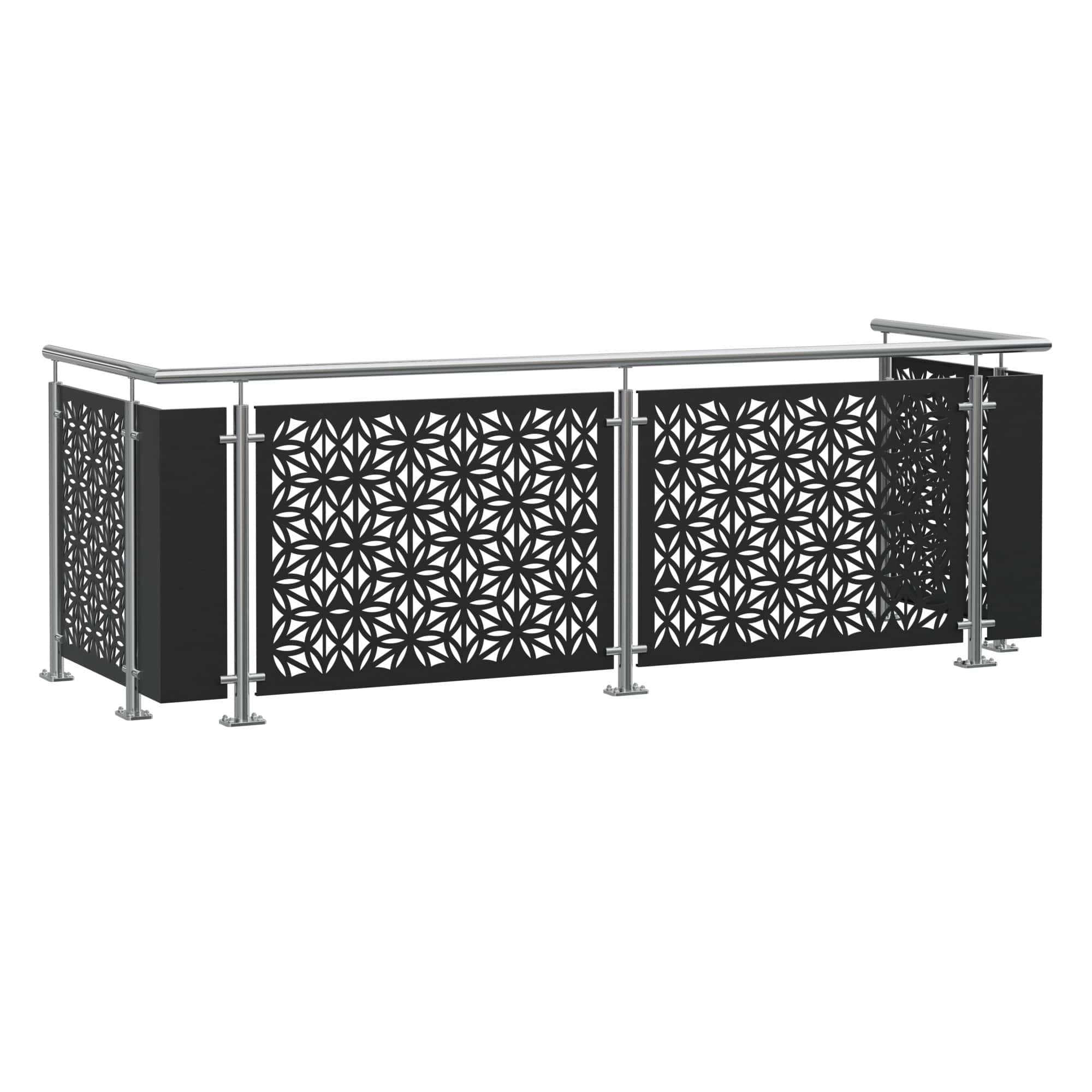 Balustrade de balcon en acier inoxydable plaque design BT