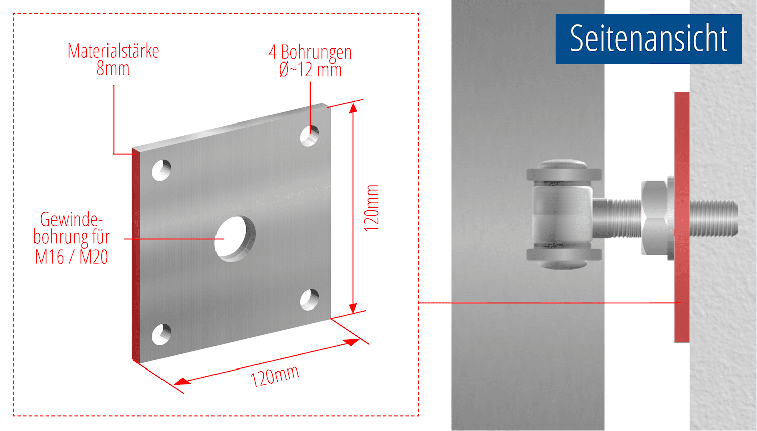 Boules en V à 1 battant en acier inoxydable pour portillon de jardin, GE