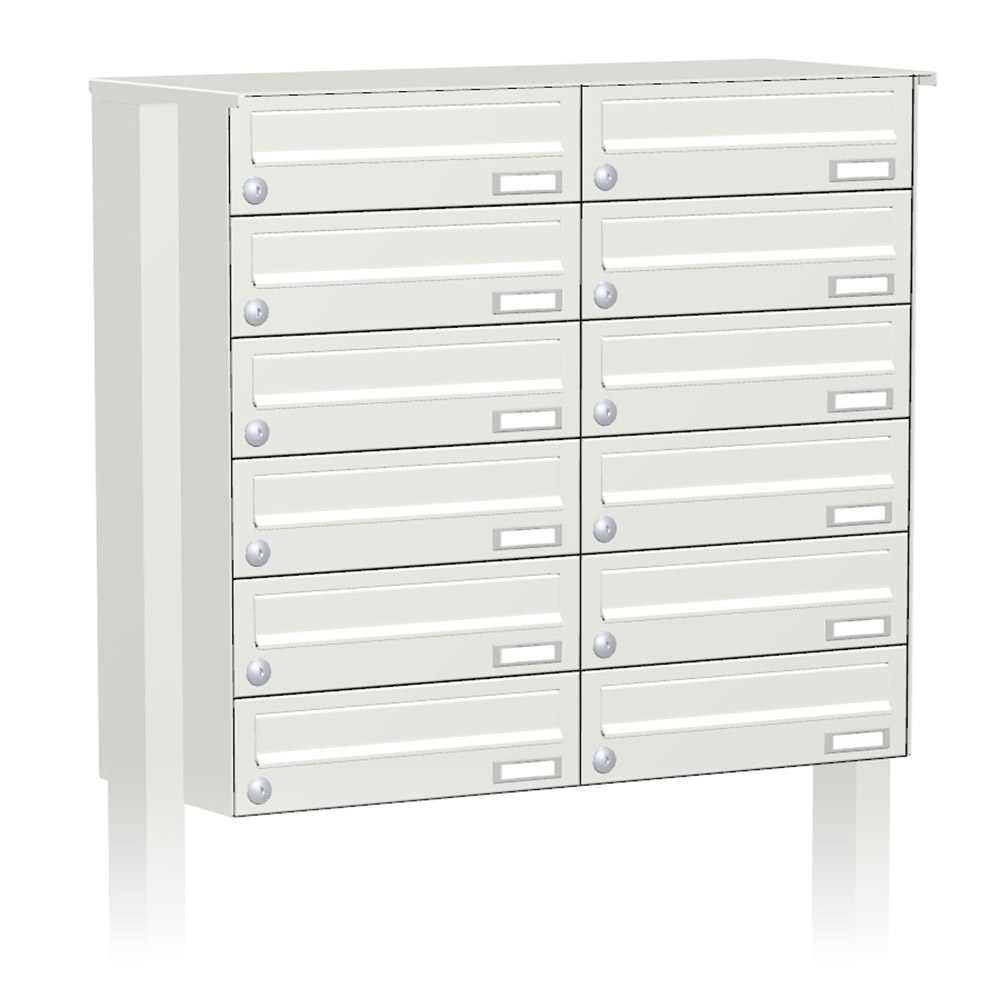 Briefkastenanlage | Freistehend | 12-fach | Waagerecht | Farbe