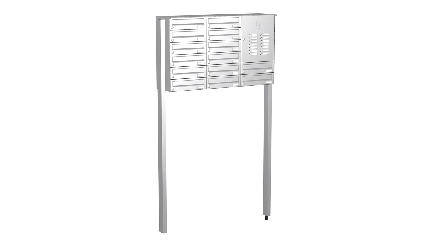 Briefkastenanlage | Freistehend | 14-fach | Waagerecht | Audio | Video | Edelstahl