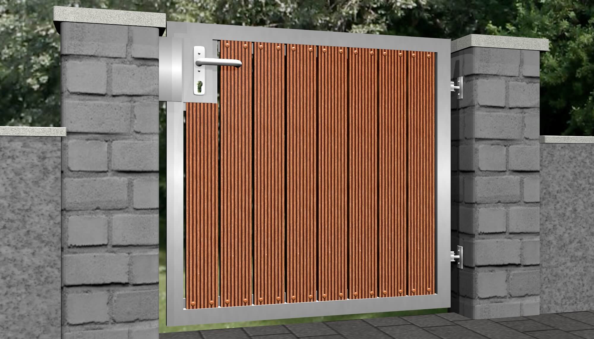 Portillon de jardin en acier inoxydable à 1 battant HFS, GE