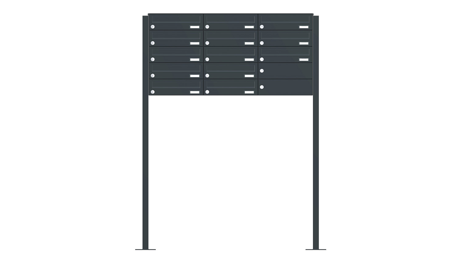 Briefkastenanlage | Freistehend | 13-fach | Waagerecht | Farbe