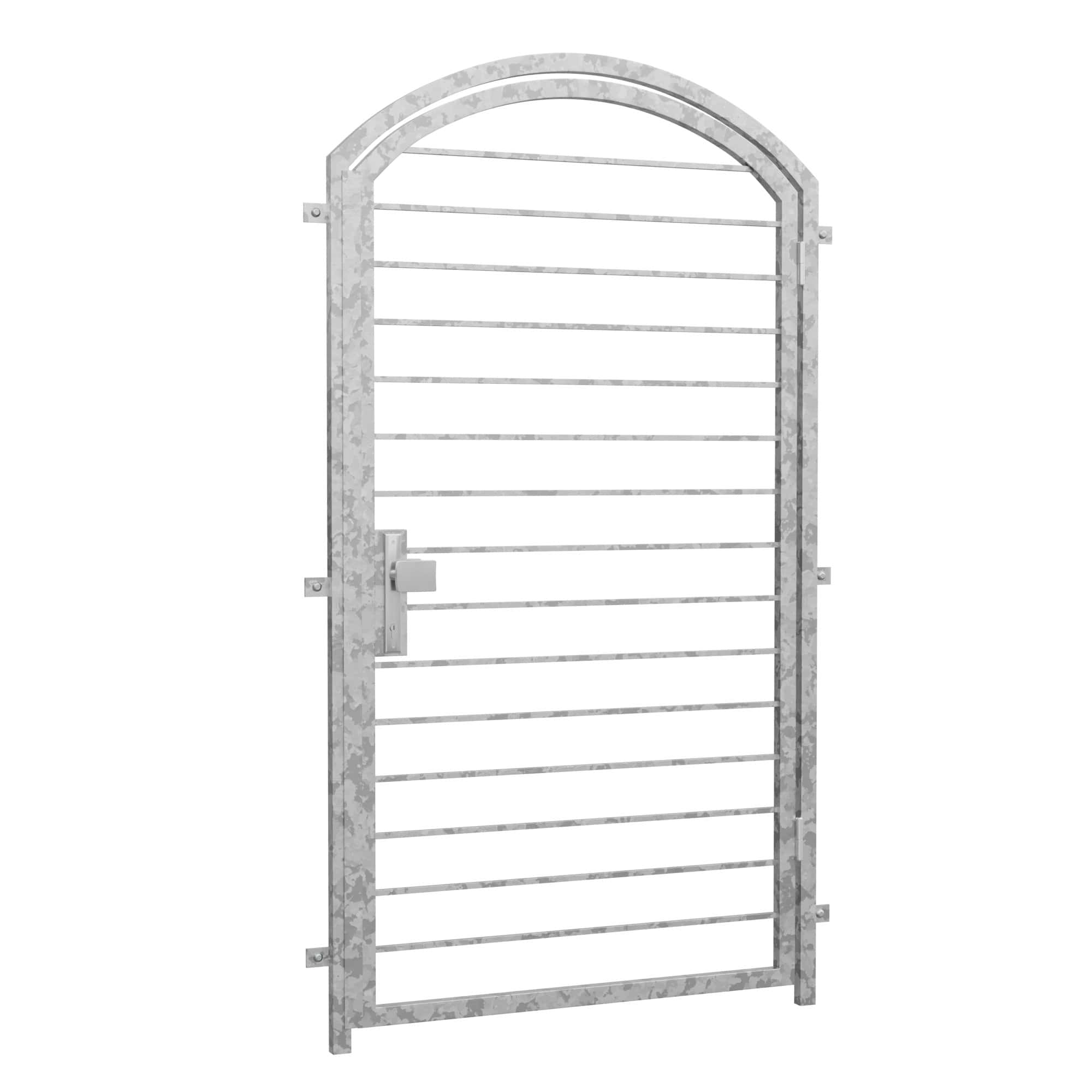 Porte grillagée en acier galvanisé Barre transversale Arc supérieur