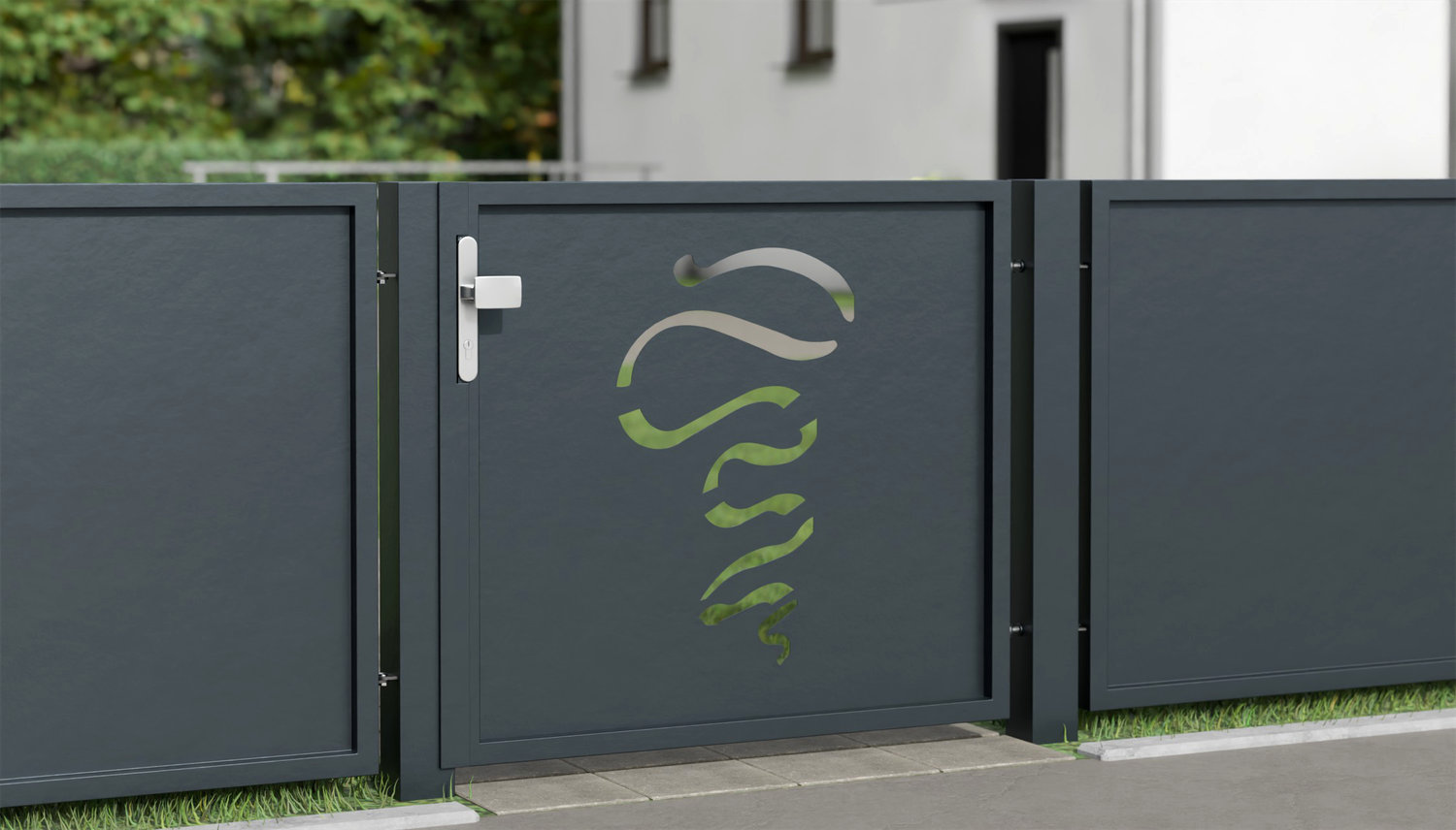Brise-vue à 1 battant en aluminium pour portillon de jardin FB, GE 