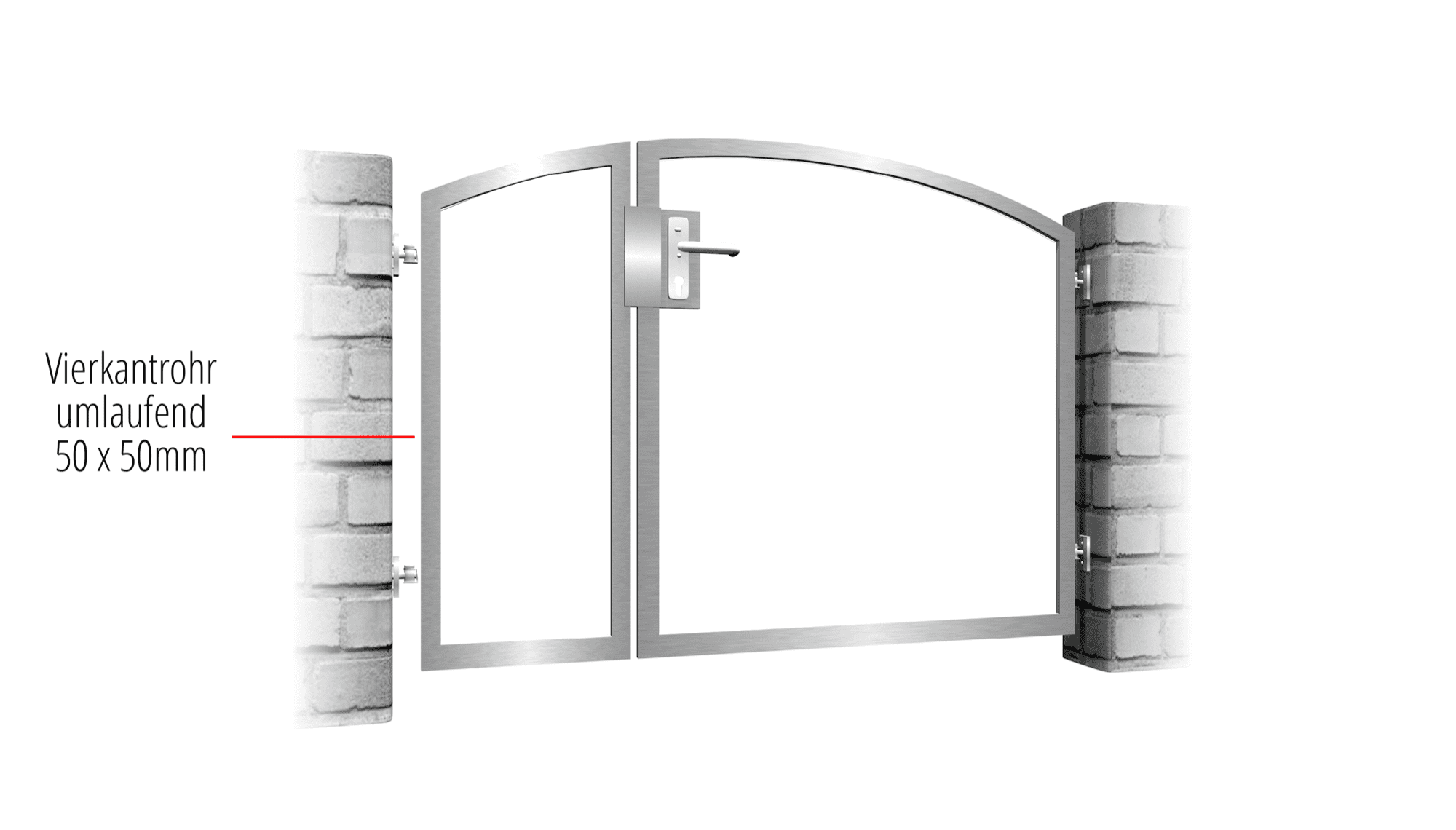 Portillon de jardin en acier inoxydable 2 battants remplissage propre, OB