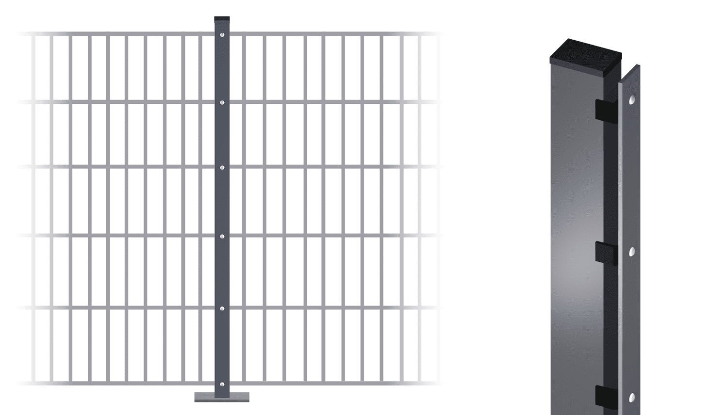 Poteau de clôture galvanisé 60x40x2 mm