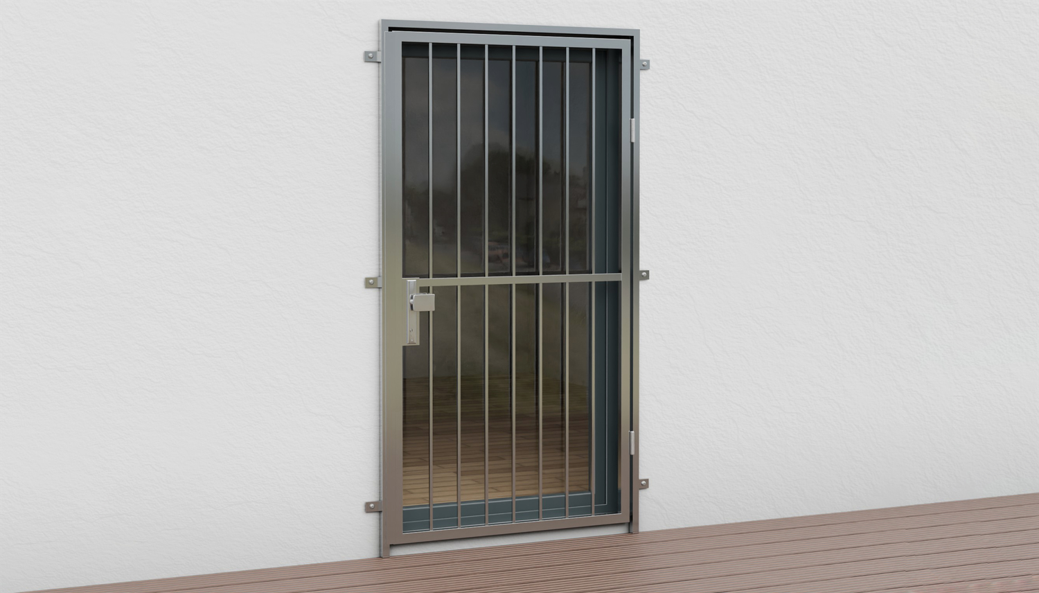 Porte grillagée barre verticale en acier inoxydable 