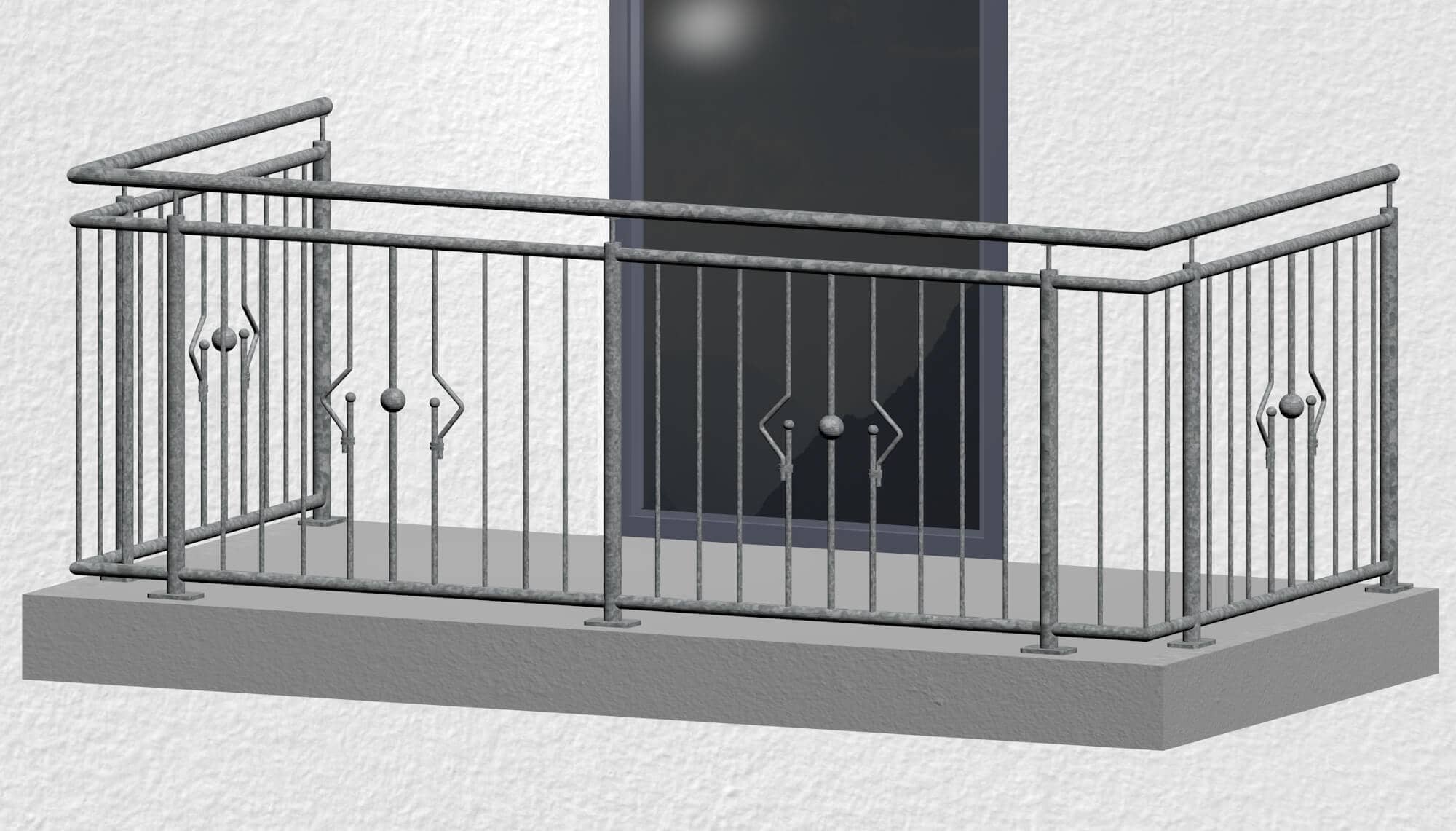 Balustrade de balcon en acier galvanisé Système solaire Ornementation