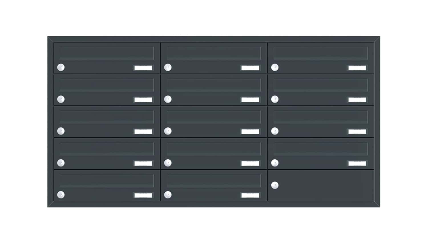 Briefkastenanlage | Unterputz | 14-fach | Waagerecht | Farbe