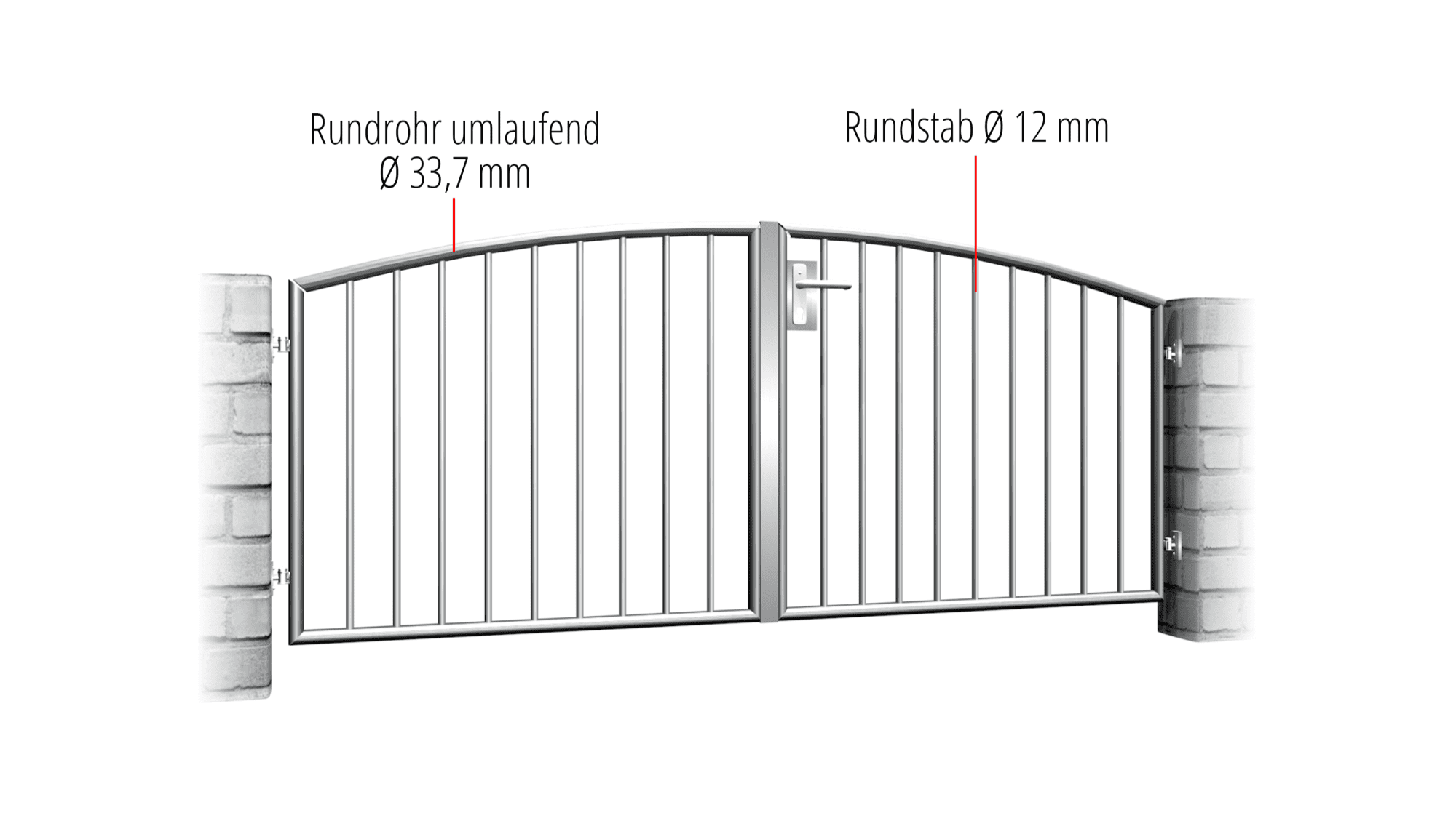 Portail de jardin en acier inoxydable barre verticale à 2 battants 2, OB
