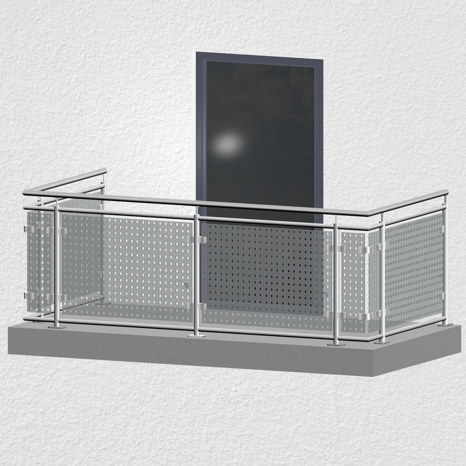 Balustrades de balcon acier inoxydable Design Glass MC