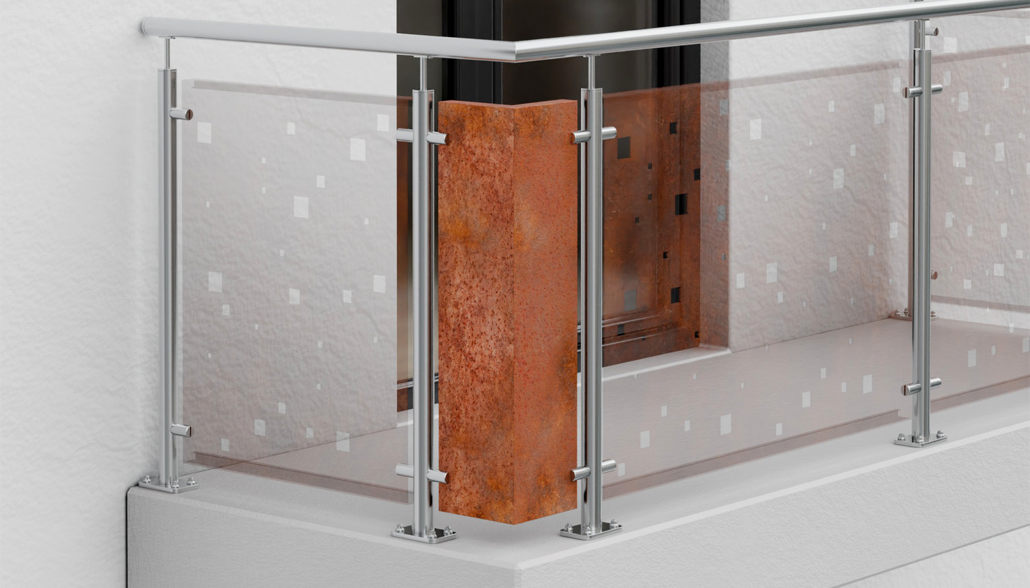 Élément d'angle Acier Corten QE