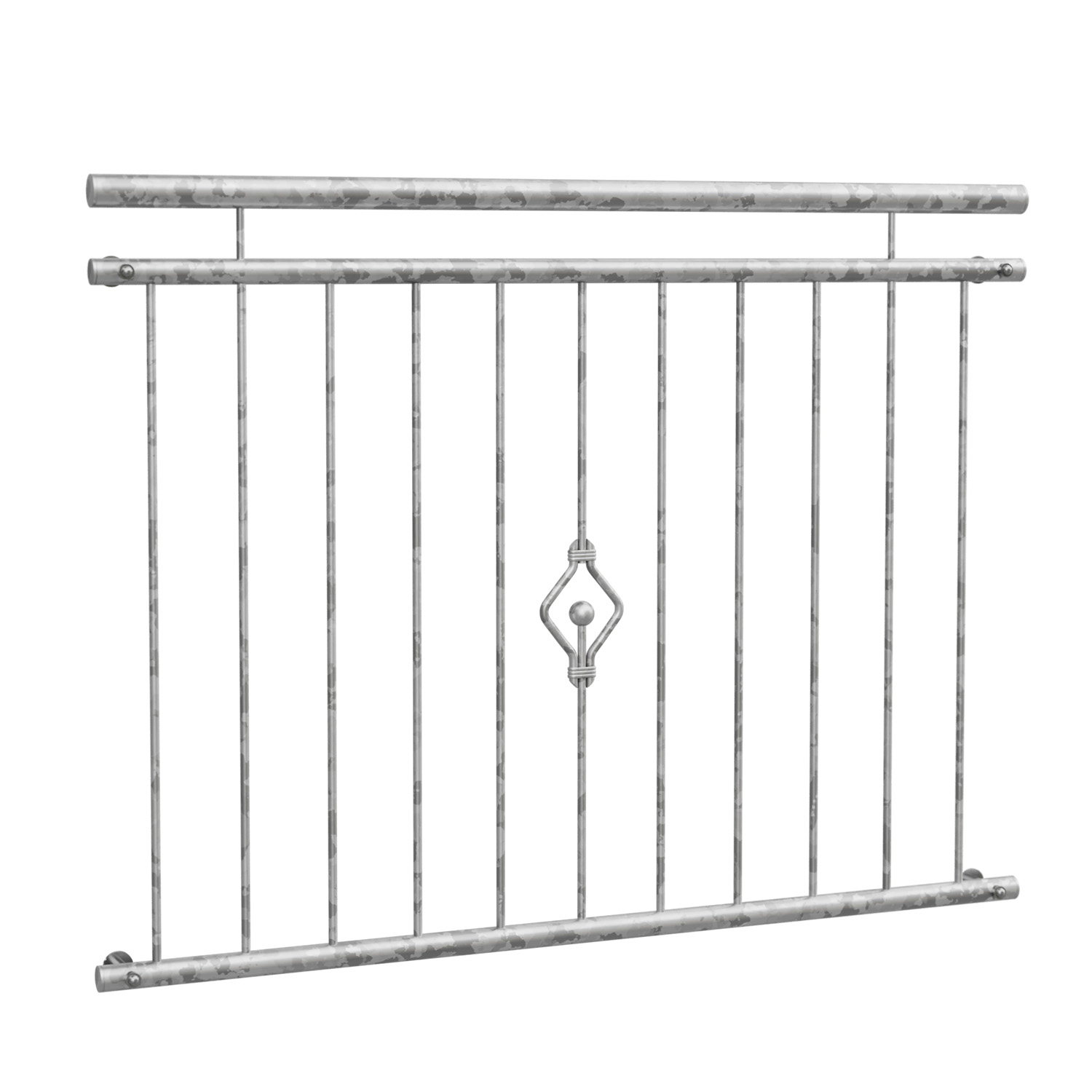 Balcon à la française en acier galvanisé ornement de boule 