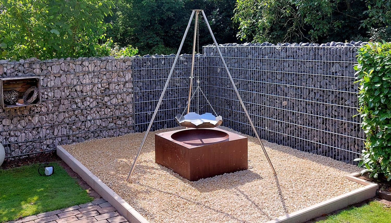 Brasero en acier Corten carré