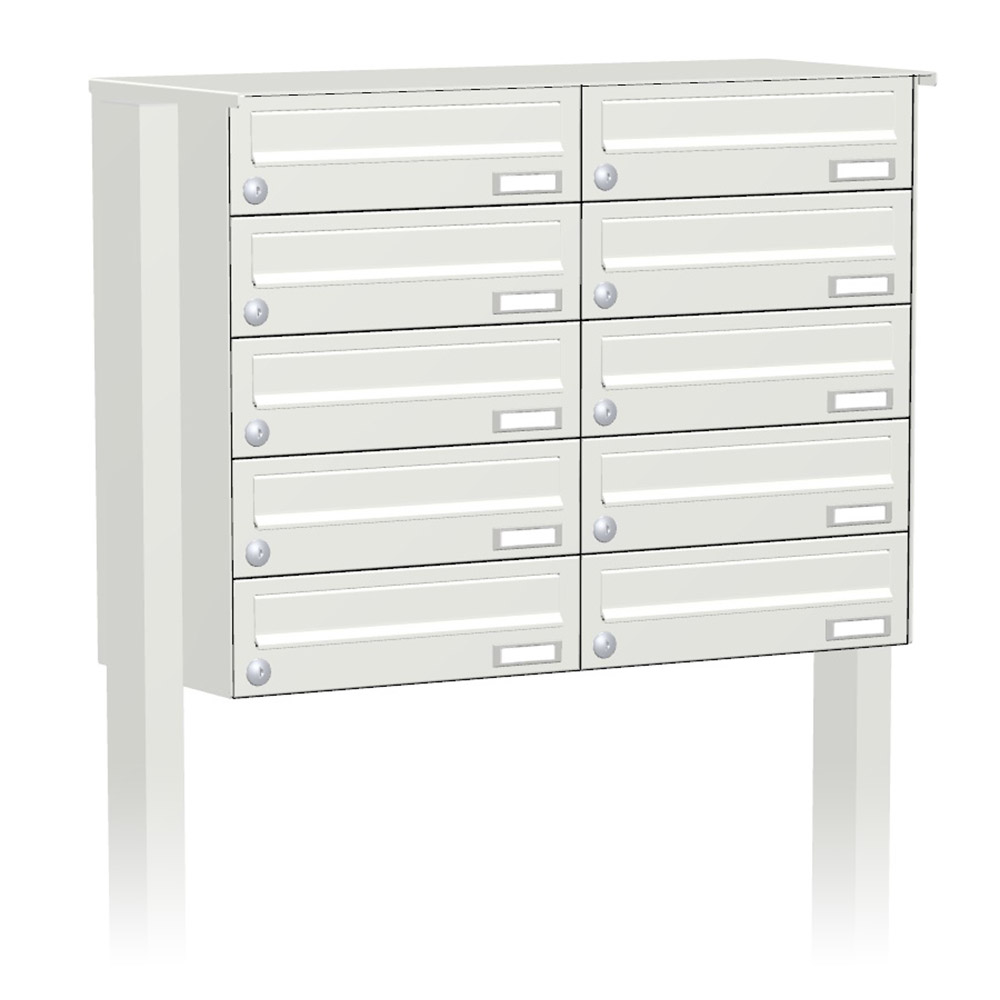 Briefkastenanlage | Freistehend | 10-fach | Waagerecht | Farbe