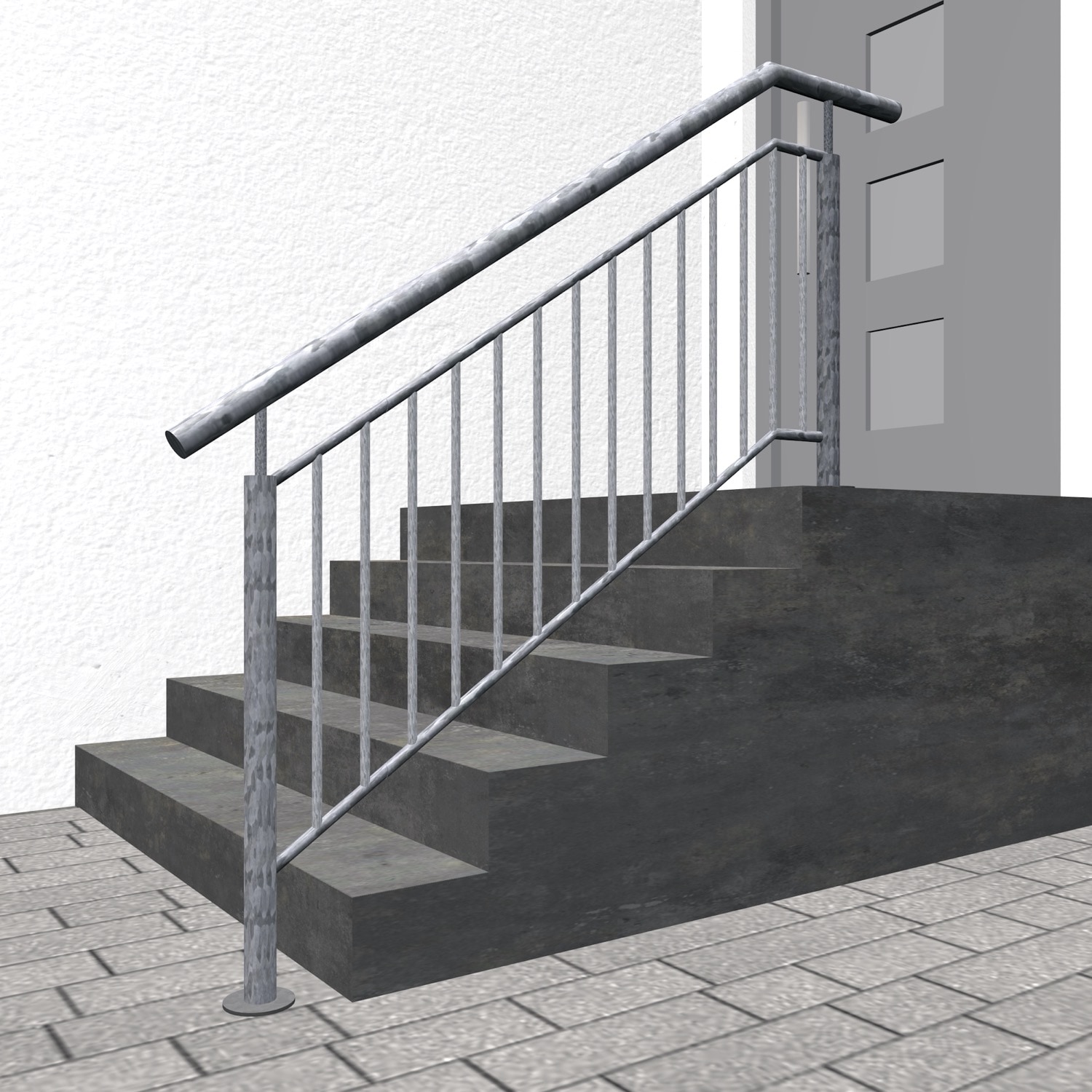 Balustrade d’escalier en acier galvanisé avec remplissage de barreaux FS 