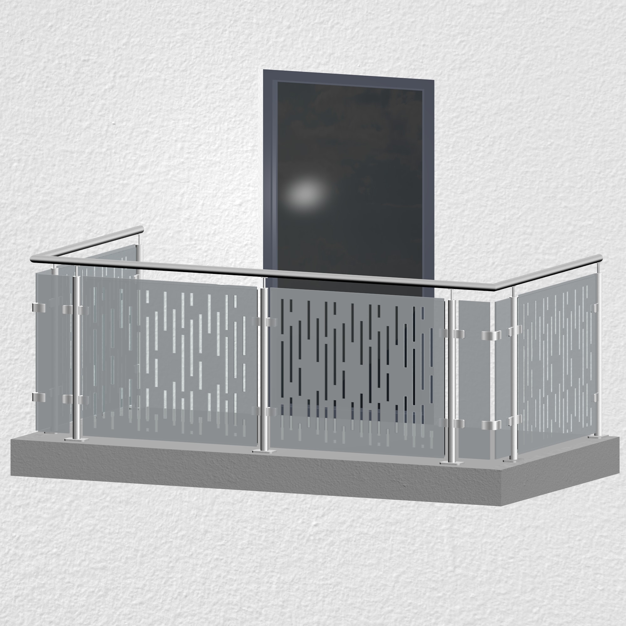 Balustrade de balcon en acier inoxydable design verre SF VE MO