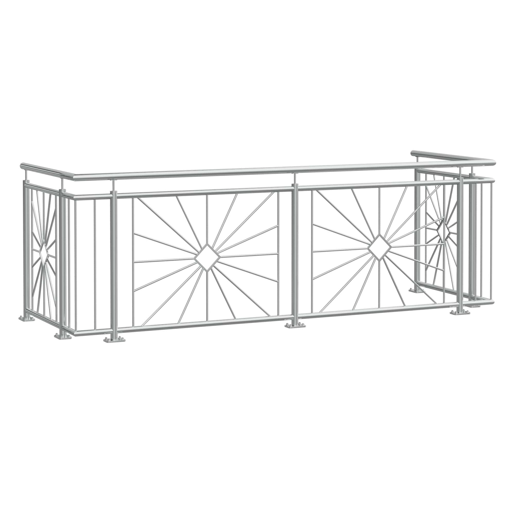 Balustrade de balcon en acier inoxydable Cercle solaire 