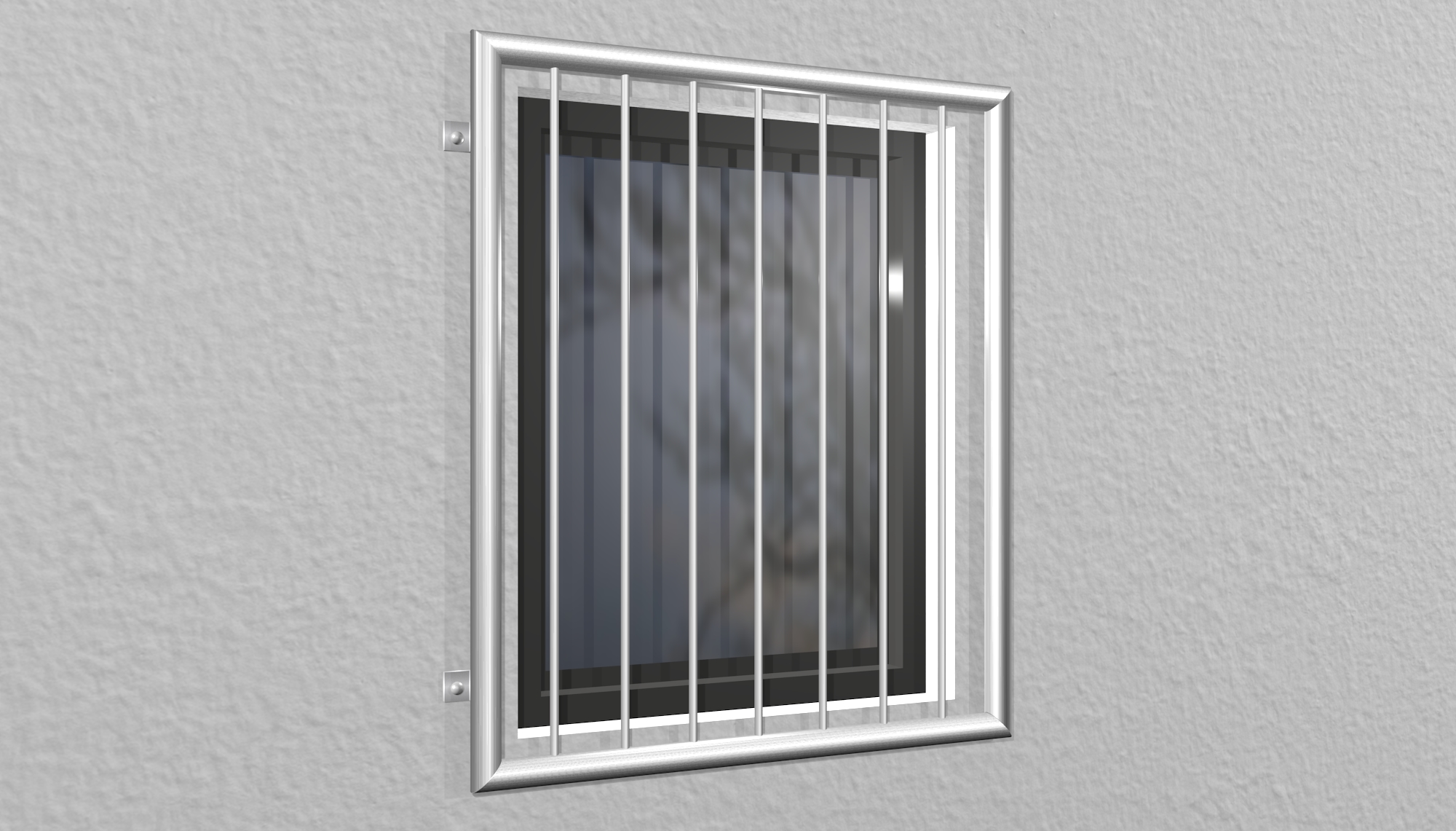 Grille de défense pour fenêtres en acier inoxydable à barre verticale 1