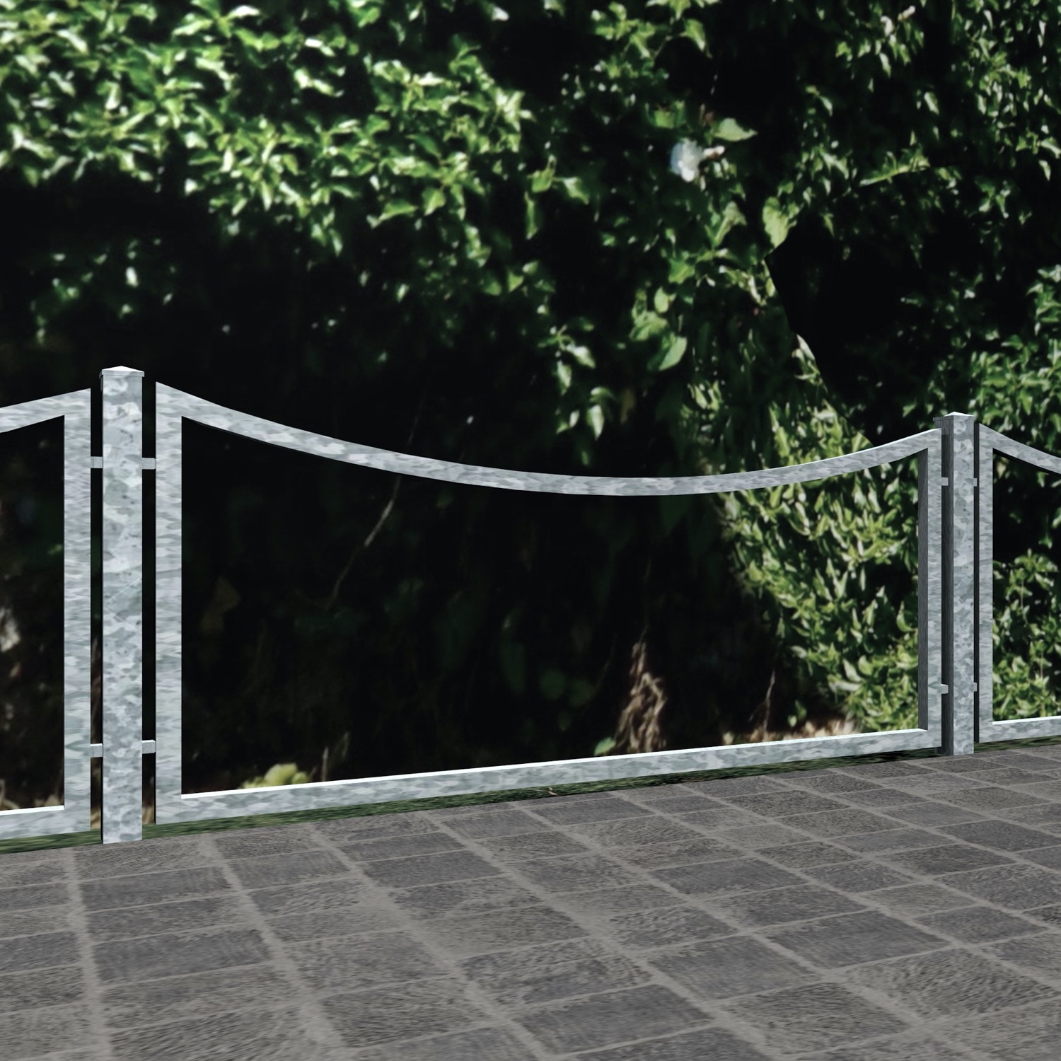 Clôture de jardin en acier galvanisé, remplissage propre, UB