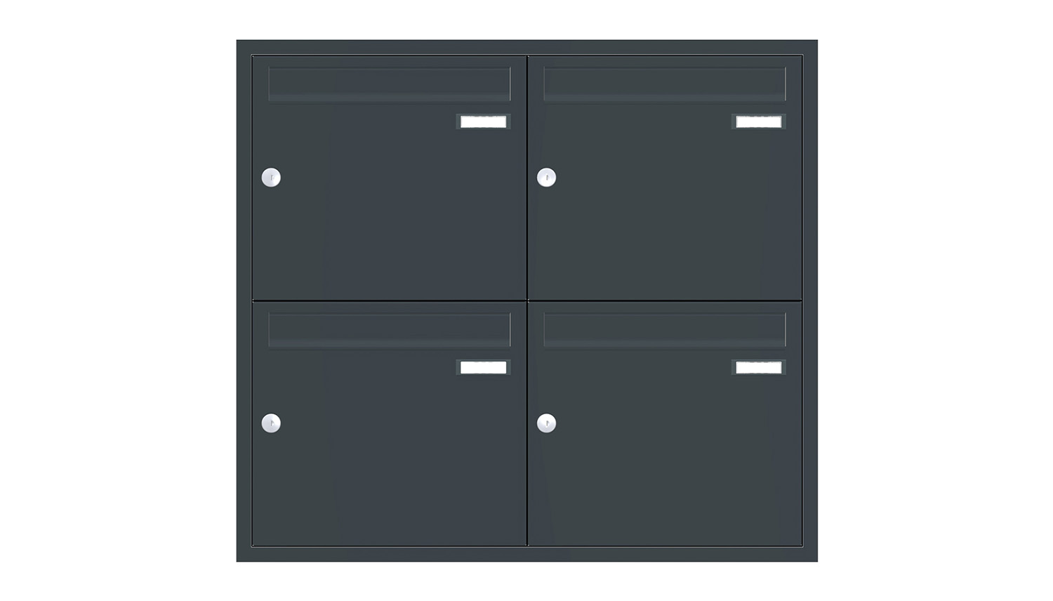 Briefkastenanlage | Unterputz | 4-fach | Senkrecht | Farbe