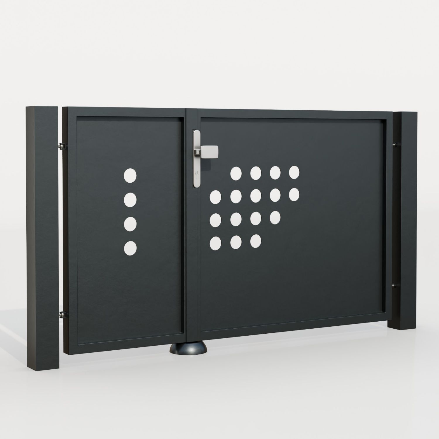 Portillon de jardin en aluminium, brise-vue à 2 battants RLH, GE