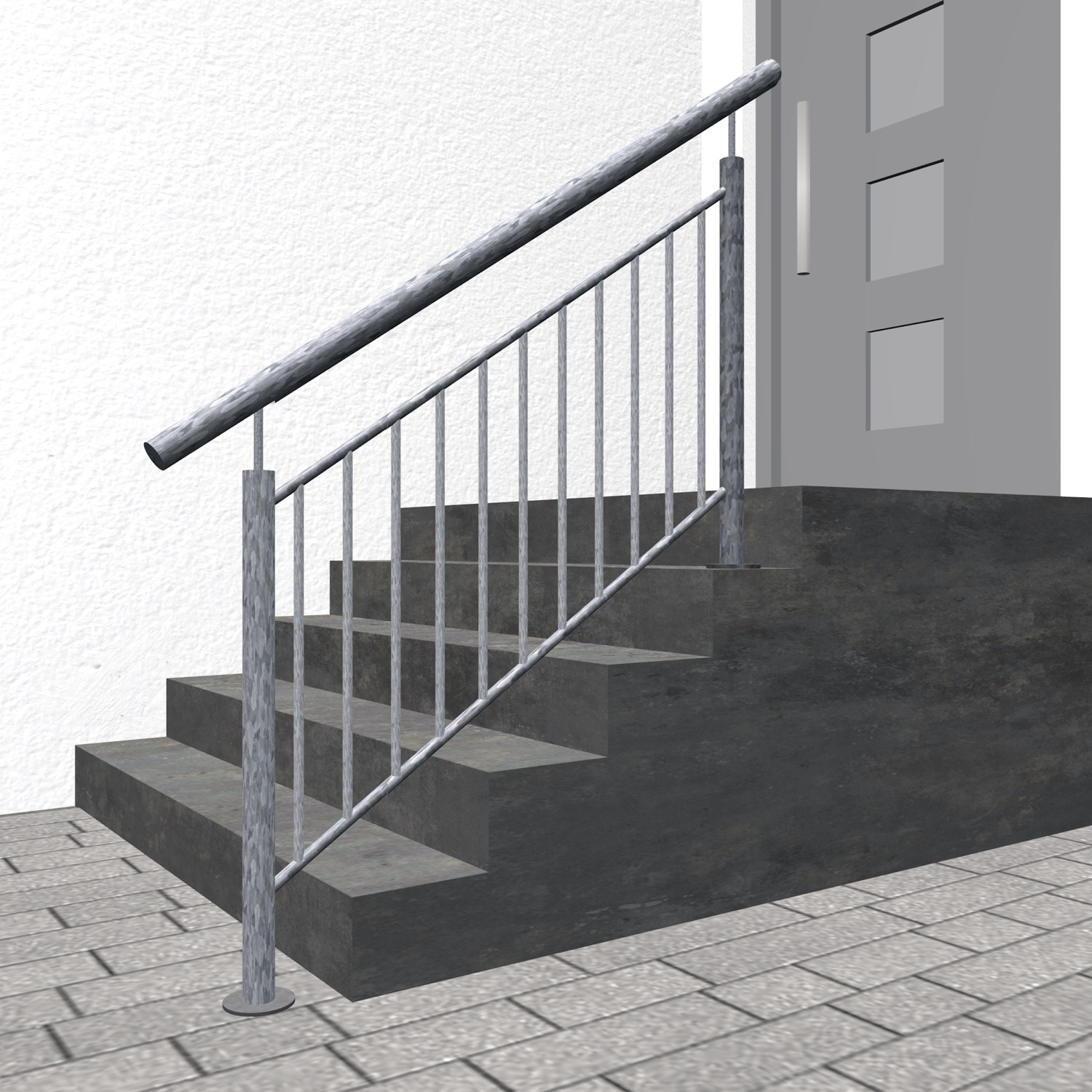 Balustrade d’escalier en acier galvanisé FSG remplissage de barreaux 