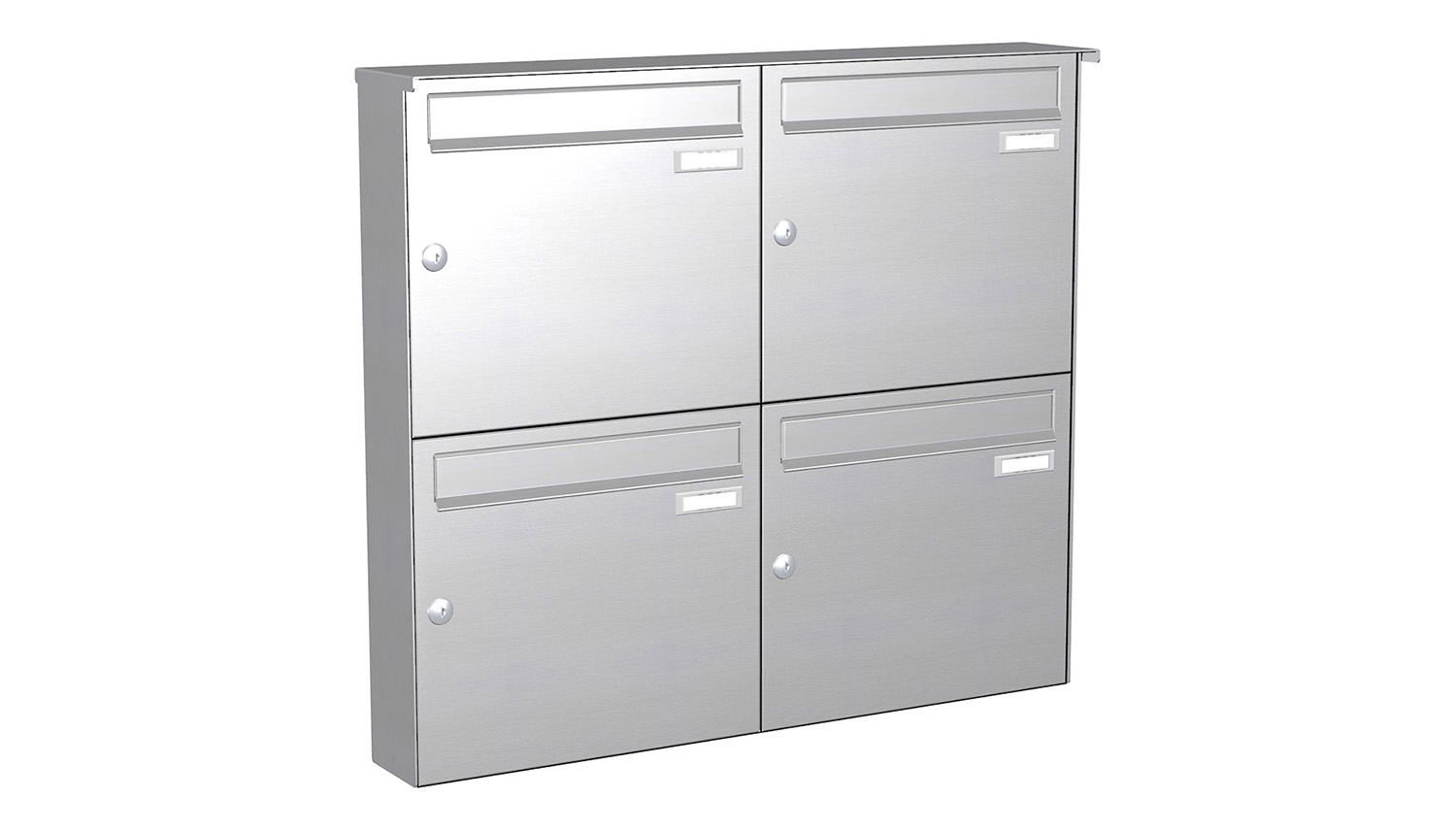 Briefkastenanlage | Aufputz | 4-fach | Senkrecht | Edelstahl