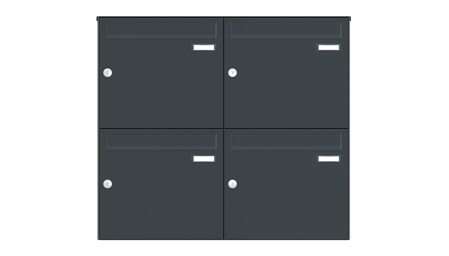Briefkastenanlage | Aufputz | 4-fach | Senkrecht | Farbe