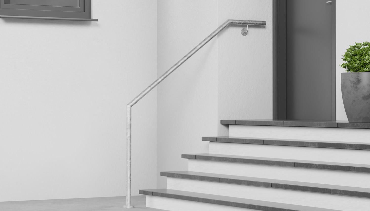 Main courante d'escalier en acier galvanisé AWTS