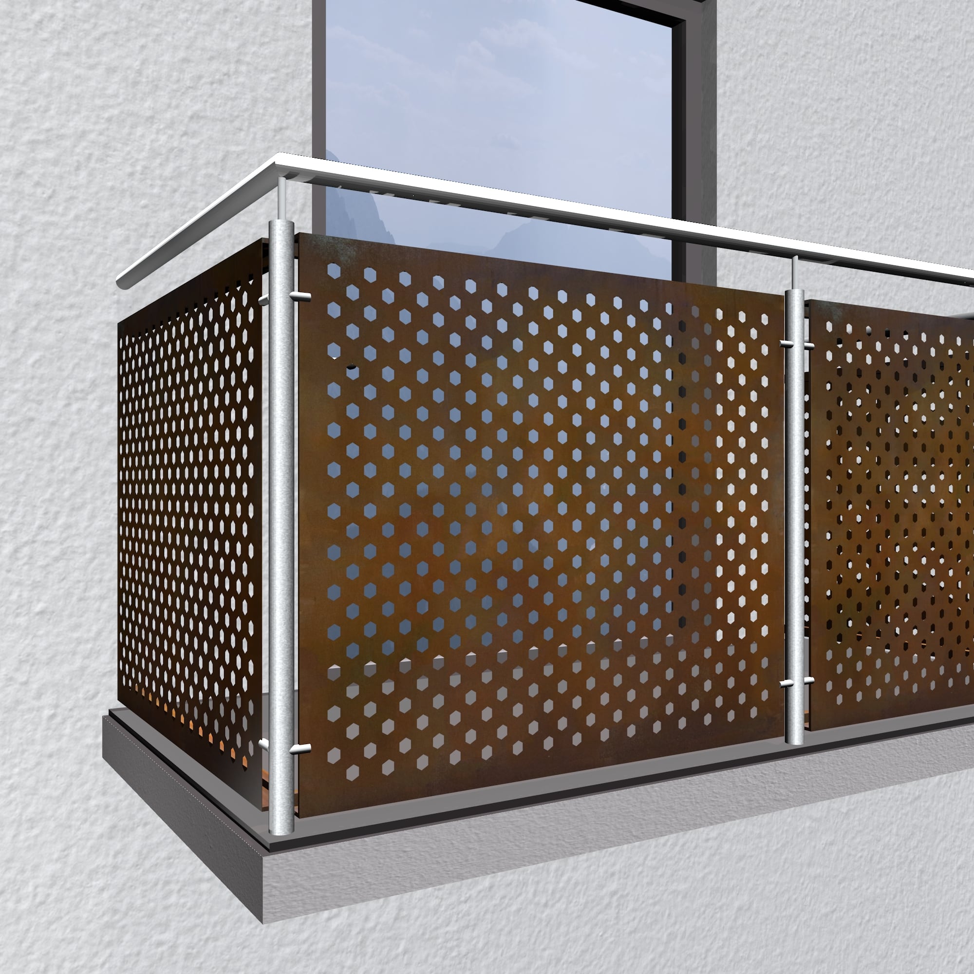 Revêtement de balcon en acier Corten SK VE